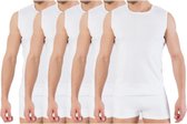 A-shirt Bonanza 5 pièces - col rond - sans manches - blanc - Taille L