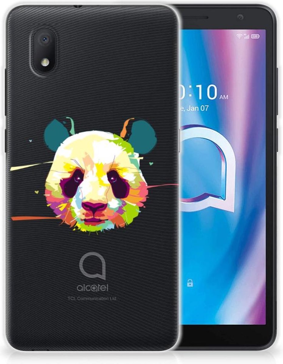 Back Cover voor Alcatel 1B (2020) Telefoonhoesje met Naam Panda Color