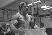 ? Arnold Schwarzenegger • Workout Canvas 90x60 cm • Foto print op Canvas schilderij ( Wanddecoratie woonkamer / slaapkamer / keuken / kantoor / bar / restaurant ) / Bodybuilding Canvas Schilderijen / Poster