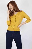 Voodoo Vixen Cardigan -XXL- Diana Polka Dot Geel