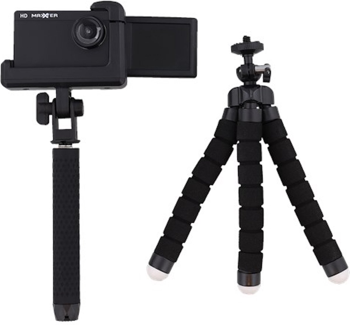 S&C - vlogcamera HD met Inclusief selfie-stick en driepoot vlog cam |  bol.com