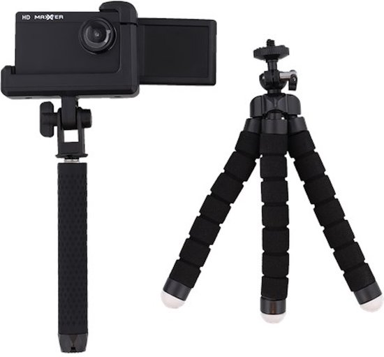 - vlogcamera HD met Inclusief selfie-stick en driepoot vlog cam | bol.com