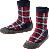 FALKE Chequed Cosyshoe Kids Huissokken - Donkerblauw - Maat 33-34