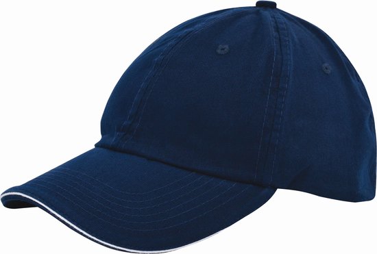 Duo colour sandwich cap met gespsluiting - donkerblauw - baseball cap