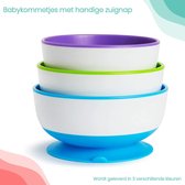 Babykommetjes met zuignap - 3 stuks - Babyservies - Munchkin kommetje met zuignap - Peuterkommetje  - Vaatwasser bestendig - Hoogwaardig kunststof - Verschillende kleuren