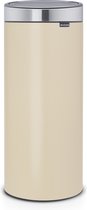 Brabantia Touch Bin Prullenbak - 30 l - Almond / Matt Steel Fingerprint Proof deksel