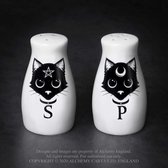 Alchemy Peper en Zoutstel Cats Wit/Zwart