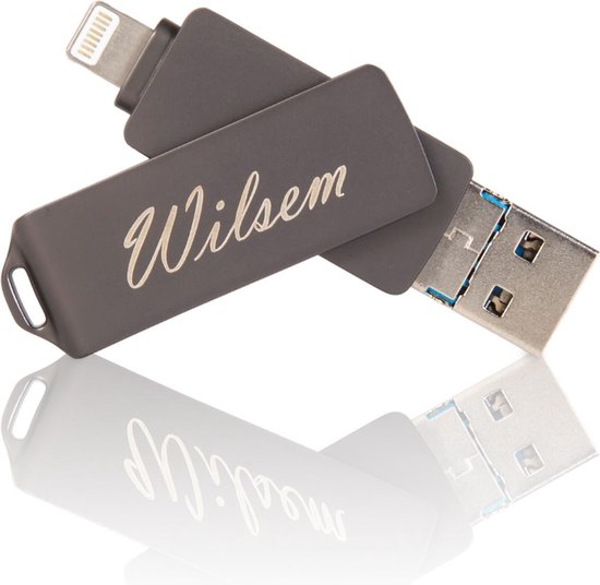 Bol Com Wilsem Usb Stick 3 0 64gb Dual Stick Voor Apple Lightning En Usb 3 0 Zwart