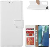 Bookcase Geschikt voor: Samsung Galaxy Note 20 - Bookcase Wit - portemonnee hoesje