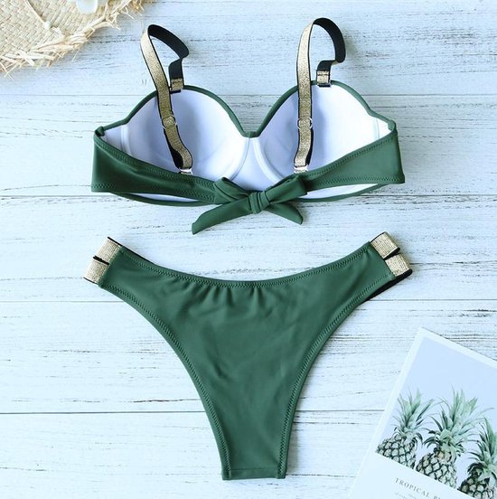 Bikini groen met goud - dames badkleding | bol.com