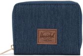 Herschel Tyler RFID - Indigo Denim Crosshatch/Saddle Brown | Portemonnee - Midden Compartiment Met Zip - Anti Skim - voor Mannen en Vrouwen - Tijdloos - Denim