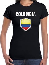 Colombia landen t-shirt zwart dames - Colombiaanse landen shirt / kleding - EK / WK / Olympische spelen Colombia outfit XS