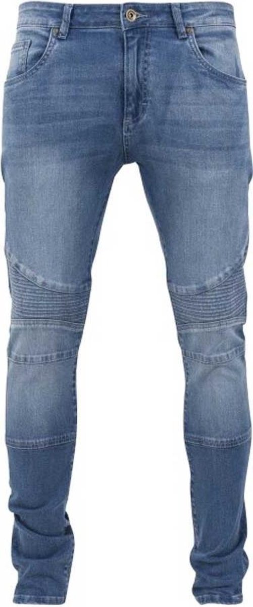 Urban Classics Biker Skinny fit broek Taille 30 inch Blauw