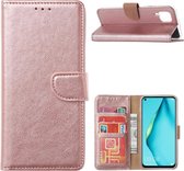 Huawei P40 Lite - Bookcase Rose Goud - portemonee hoesje