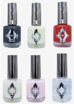 Nagellak Set 6 stuks | Base Coat + 4 kleuren + Top Coat | Color Gels | Nagels | Nail Art | Upvoted Nail Perfect