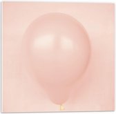 Forex - Roze Ballon op Roze Achtergrond  - 50x50cm Foto op Forex