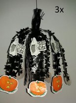 Halloween decoratiehanger - pompoen trick or treat - 60 cm - per 3