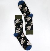 Sokken heren - zwart / grijs - print koala - 40-46