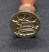 Stempel voor het maken van Waxzegels & lakzegels - Hout - (Kerst)klok / bel Incl. 30 waxzegels groen/rood/goud - Knutselen - Knutselpakket - Kerstkaarten