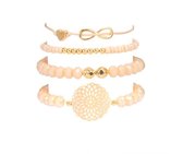 44 - Beige armbanden set - Ibiza Style - Set armbandjes