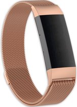 Eyzo Fitbit Charge 3 & 4 Band - Roestvrijstaal - Rosé Goud - Small