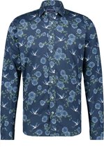 Overhemd Print Navy Blauw (MC14-0100-10 - FlowerBird)