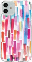 Casetastic Apple iPhone 12 / iPhone 12 Pro Hoesje - Softcover Hoesje met Design - Colorful Strokes Print