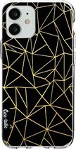 Casetastic Apple iPhone 12 Mini Hoesje - Softcover Hoesje met Design - Abstraction Outline Gold Print