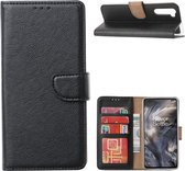 Bookcase Geschikt voor: OnePlus Nord - Bookcase Rose Zwart - portemonnee hoesje