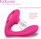 Vibrators Voor Vrouwen - ExXxotic 2 in 1 Luchtdruk vibrator en dildo - G-spot & clitoris vibrator - USB Oplaadbaar - Waterproof