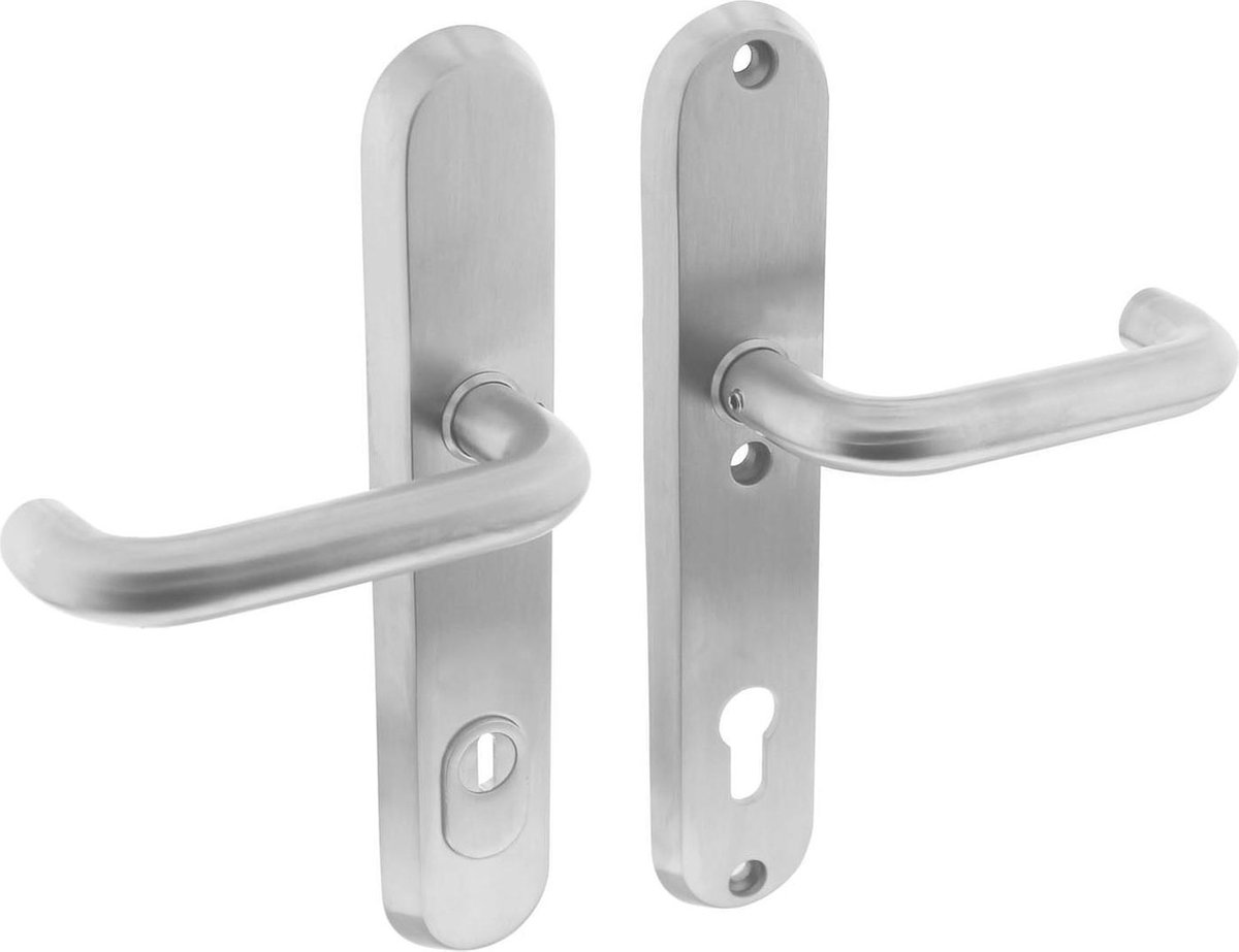 Intersteel Veiligheidsbeslag SKG*** profielcilindergat 92 mm met kerntrekbeveiliging achterdeurbeslag rvs geborsteld