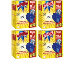 Vapona  Anti-Mug apparaat  Anti Mug Stekker (Voordeelverpakking) –  4 stuks + 40 Tabletten
