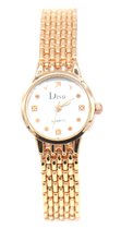 Dielay - Horloge - Kast 22 mm - Metaal - Quartz - Roségoudkleurig
