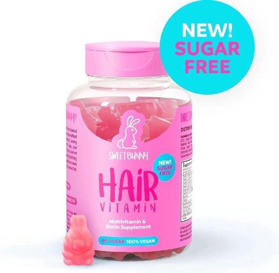 Sweet bunny hare hair vitamins - new! 0% sugar 100% vegan - 60 stuks