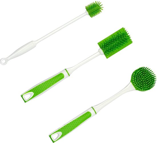 TZ® Afwasborstel set drie stuks groen | Siliconen hygiënische wasborstels  voor... | bol.com