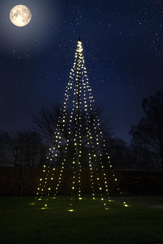 Christmas United - Vlaggenmast Kerstverlichting/kerstboom 600cm-360LED - Warm wit - Christmas United