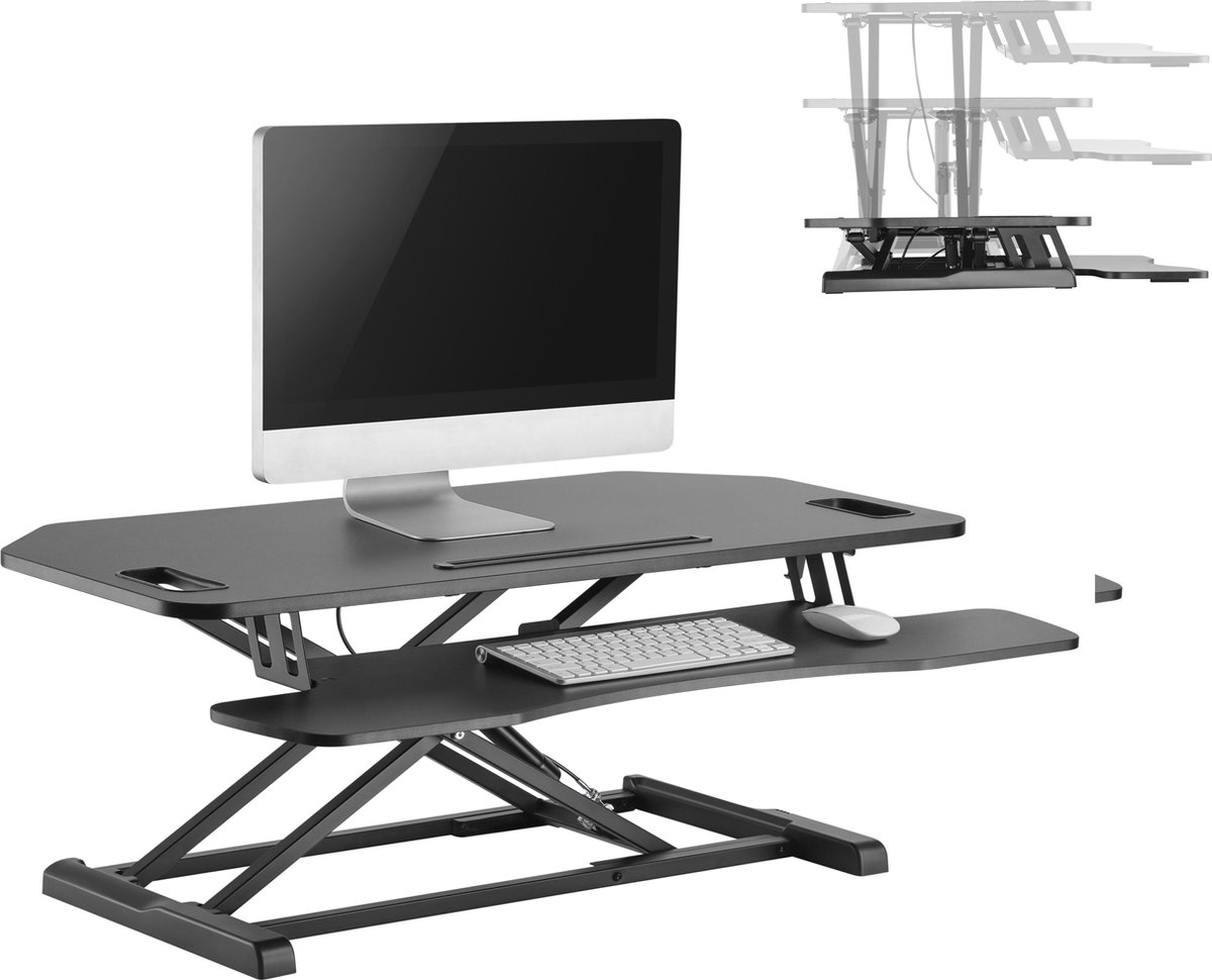 Bureau verhoger zit sta werkplek - ergonomisch hoogte verstelbaar bureau - 95 cm breed - VDD Gaming