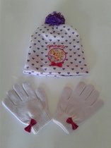 Disney - Prinsessen - Princess - Winterset - Muts & Handschoenen - Lila - 54 cm - 100% Acryl