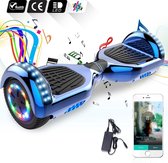Evercross Hoverboard 6.5”| Flits Wielen | Bluetooth en LED verlichting | Blauw Chroom