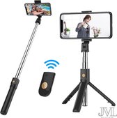 JML 3-In-1 Universele Selfiestick Met Opvouwbaar Statief - Driepoot Statief - Android & Apple iPhone Compatible - 360° Draaibaar - Met Bluetooth Afstandsbediening - Selfie Stick - Versie 3