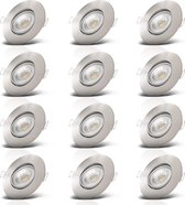 B.K.Licht - Spots LED encastrables - orientables  - Ø90mm - argenté - lot de 12 spots