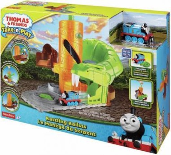 bol.com | Mattel Thomas & Friends Take-n-Play Rattling Railsss autoracebaan  - Thomas de trein