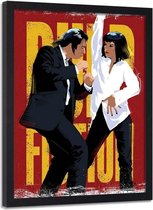 Foto in frame , wanddecoratie ,  Filmposter , Pulp Fiction , rood geel zwart wit