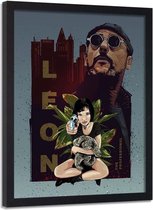 Foto in frame , Leon, 70x100cm , multikleur , wanddecoratie , Filmposter, premium print