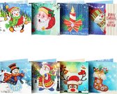 Cartes de Noël C&C 8 Peinture de diamants - 18x13cm - Cartes de Noël avec enveloppes - Ensemble complet de peinture au Diamond