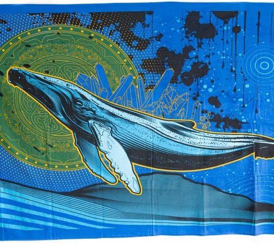 Authentiek Wandkleed Katoen Walvis (215 x 135 cm)