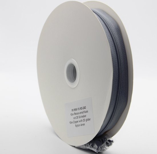 25 meter nylon rits 10 metalen schuifregelaars, #5 mesh, voor het naaien van kledingritsen, rits per meter, ambachten, (25 meter 10C bruin 303