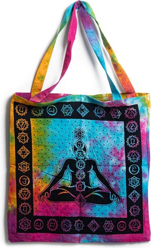 Tote Bag Katoen - 7 Chakra Méditation Coloré (45 cm) | bol.com