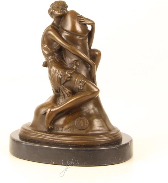 Beeld brons - Erotisch bronzen sculptuur - Intiem - 17,7 cm hoog