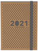 Team Planet agenda 2021 - 14 x 10.5 cm - elastiek sluiting - lannoo - gaatjes - gerecycled karton